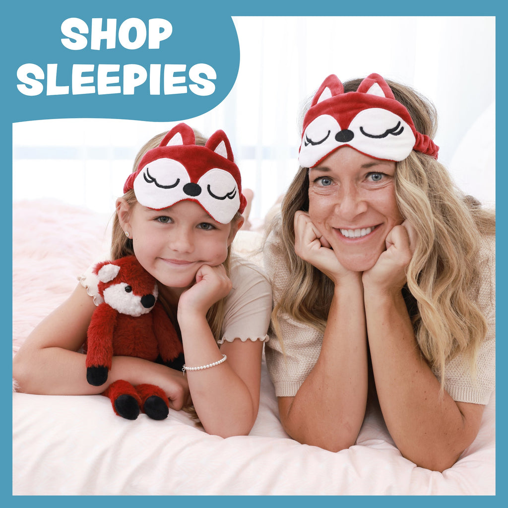 HuggaBuddies Minky Sleep Mask - Fun Sleep Mask for Kids | Part of Stuffed Animal Set | Fun Gift Idea for 10 Year Olds (~) | Most Comfortable Sleep Mask 6.75" W x 3.25" L