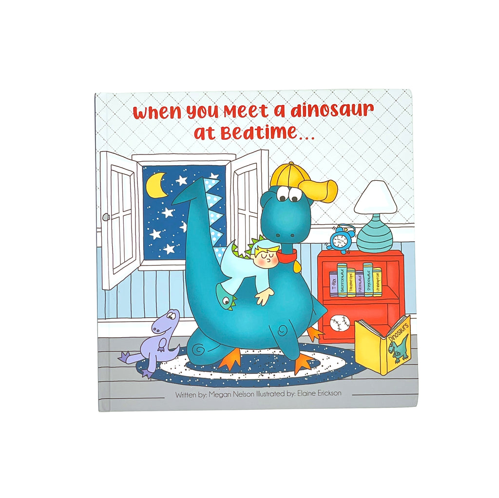 HuggaBuddies Dinosaur Bedtime Storybook - “When You Meet a Dinosaur at Bedtime…” | Educational Toy & Fun Gift Idea for 10 Year Olds (~) | Hardcover Bedtime Story Dinosaur Book (Dino)
